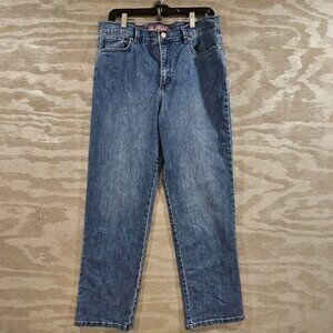 Gloria Vanderbilt SZ 14P Med Wash Amanda Straight Leg Blue Stretch Denim Jeans